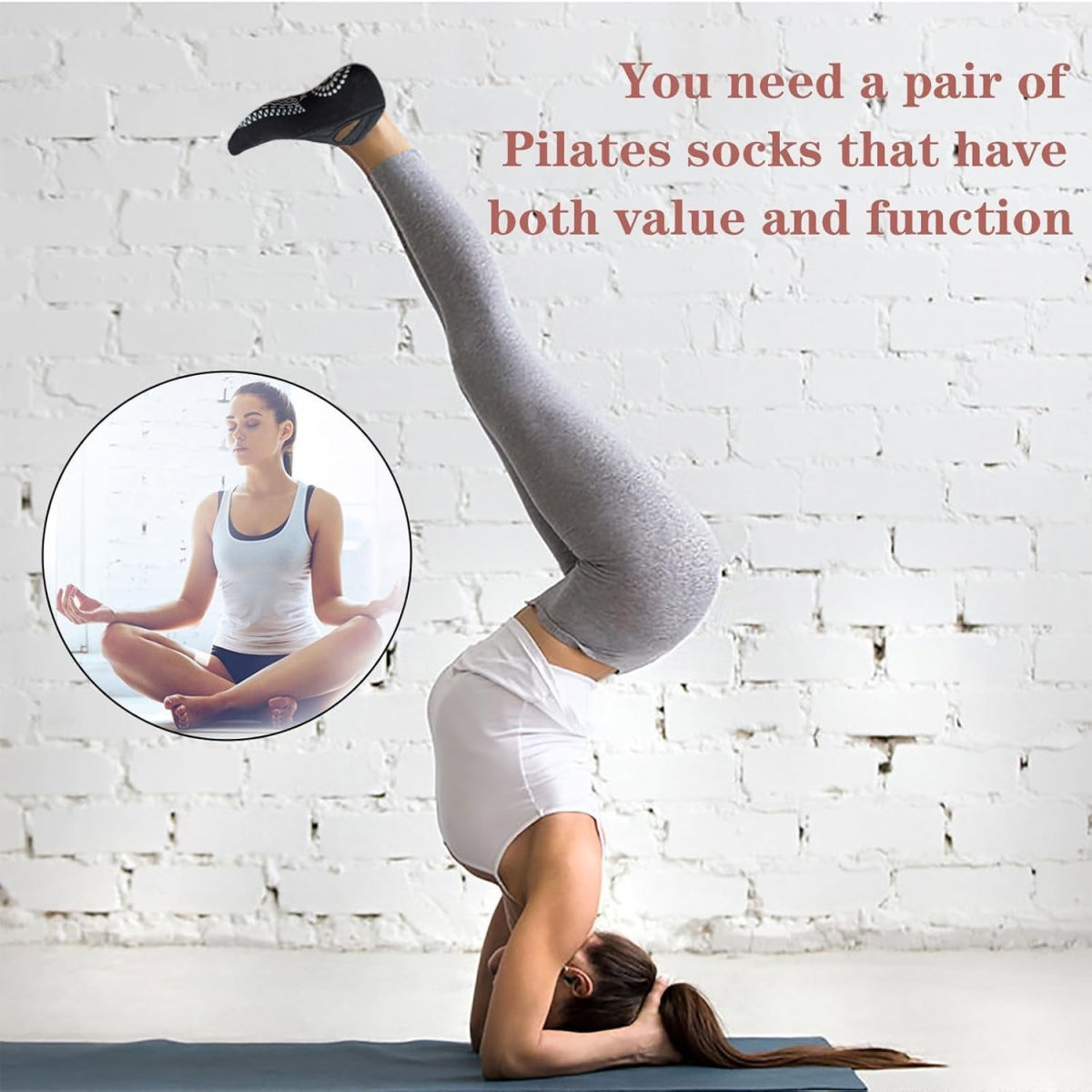 Yogasocken Set 3 Paar, Yoga Socken, Atmungsaktive Trainingssocken Für Pilates Und Gymnastik, Bequeme Yogastrümpfe Für Damen In 3 Farben-Partydekoration