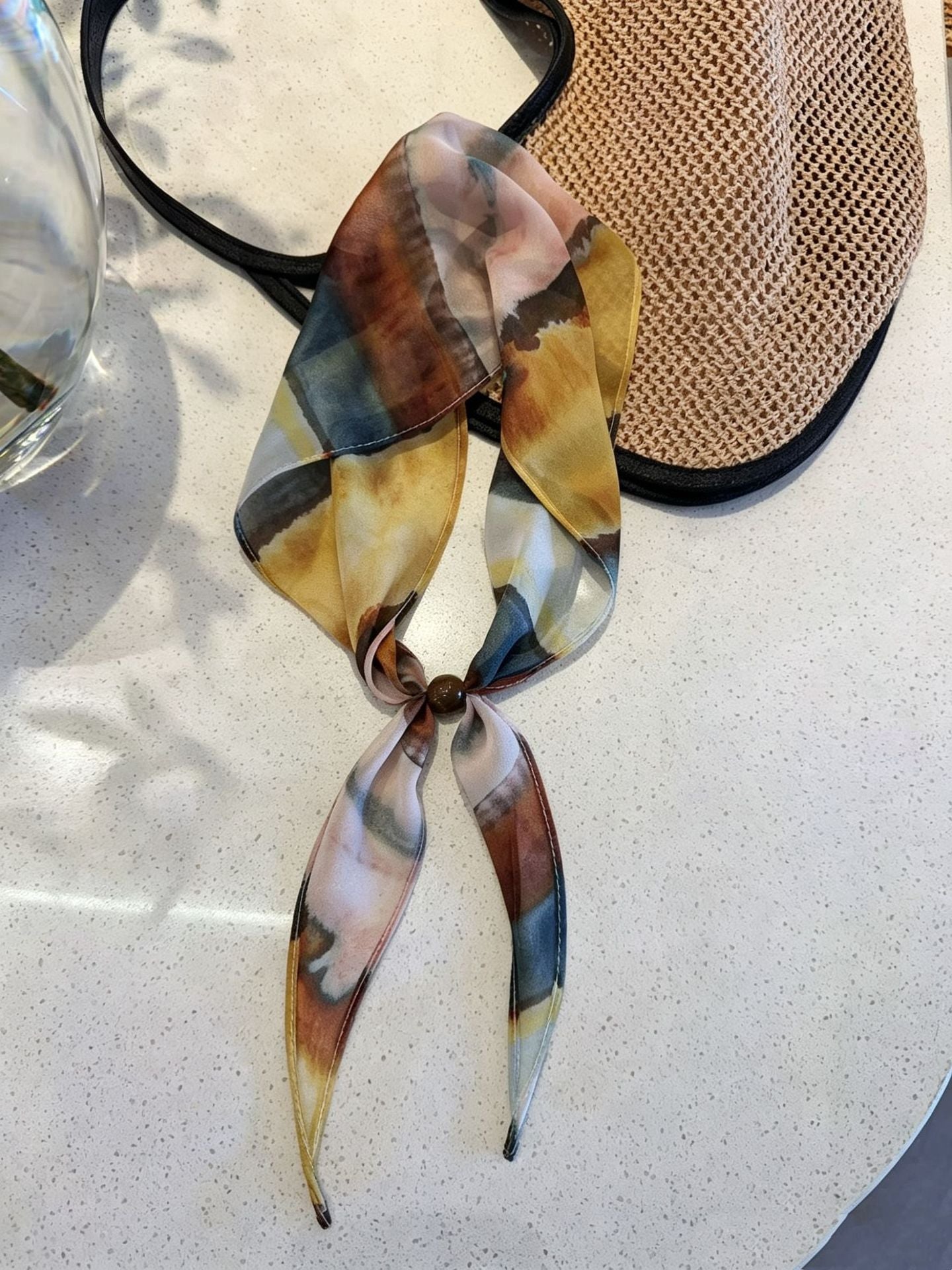 Korean-style Retro Floral Silk Scarf For Women