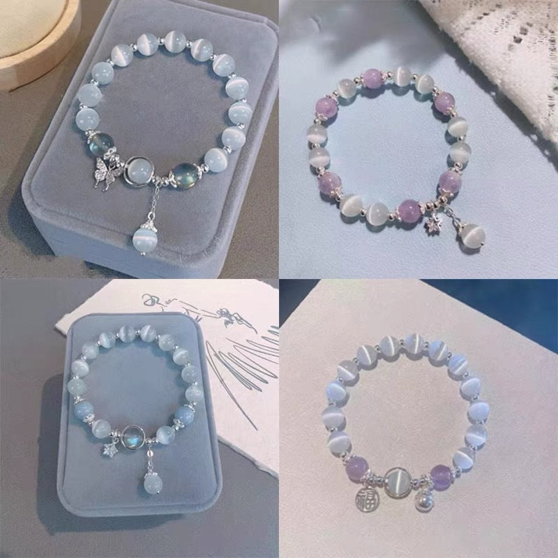 Cat's Eye Stone Crystal Bracelet Advanced Accessories