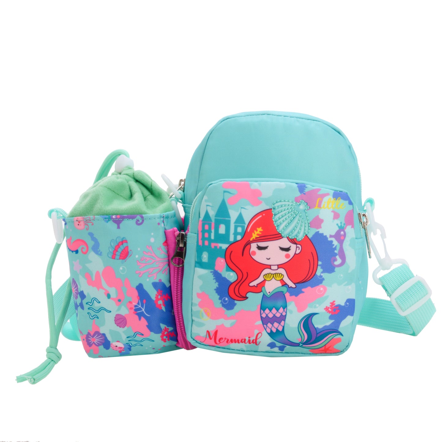 Girls And Boys Convertible Crossbody Backpack Cute Small Water Bottle Backpack For Outdoor Trips