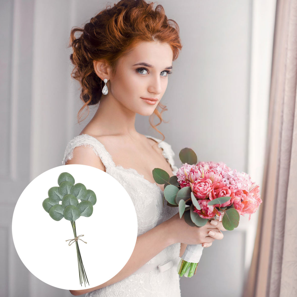 Decorative Eucalyptus - 10 Individual Eucalyptus Leaves For Natural Room Decor - Party Accessory Set