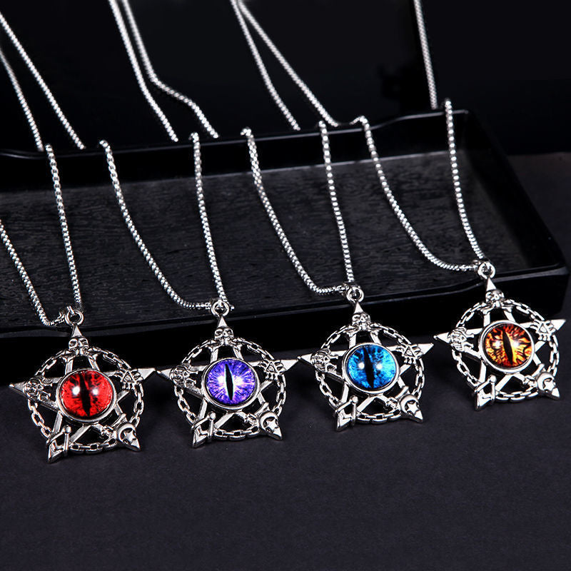 Necklace Boy's Trendy Luminous All-match Pendant Personality Jewelry Domineering Eye Accessories Luminous Hip Hop Hip Hop Hip Hop Hip Hop
