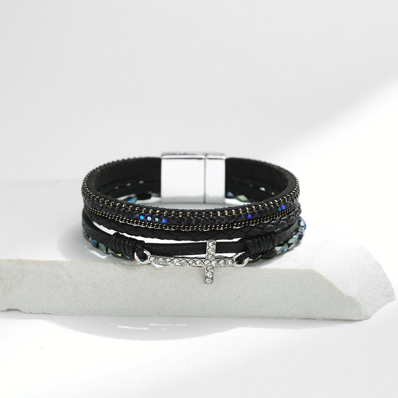 Bracelet Strong Magnetic Snap Middle East Retro Gang Drill Niche Ethnic Style Hand Accessories