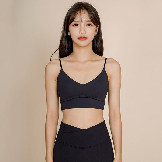 Seamless Wireless Spaghetti-strap Yoga Bra For Women