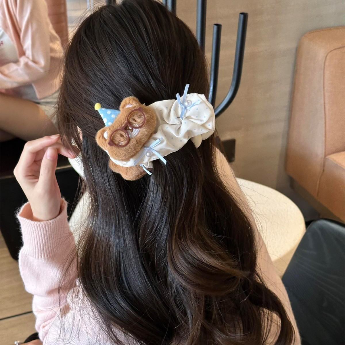 Cute Polka-dot Little Bear Hair Clip Headpiece