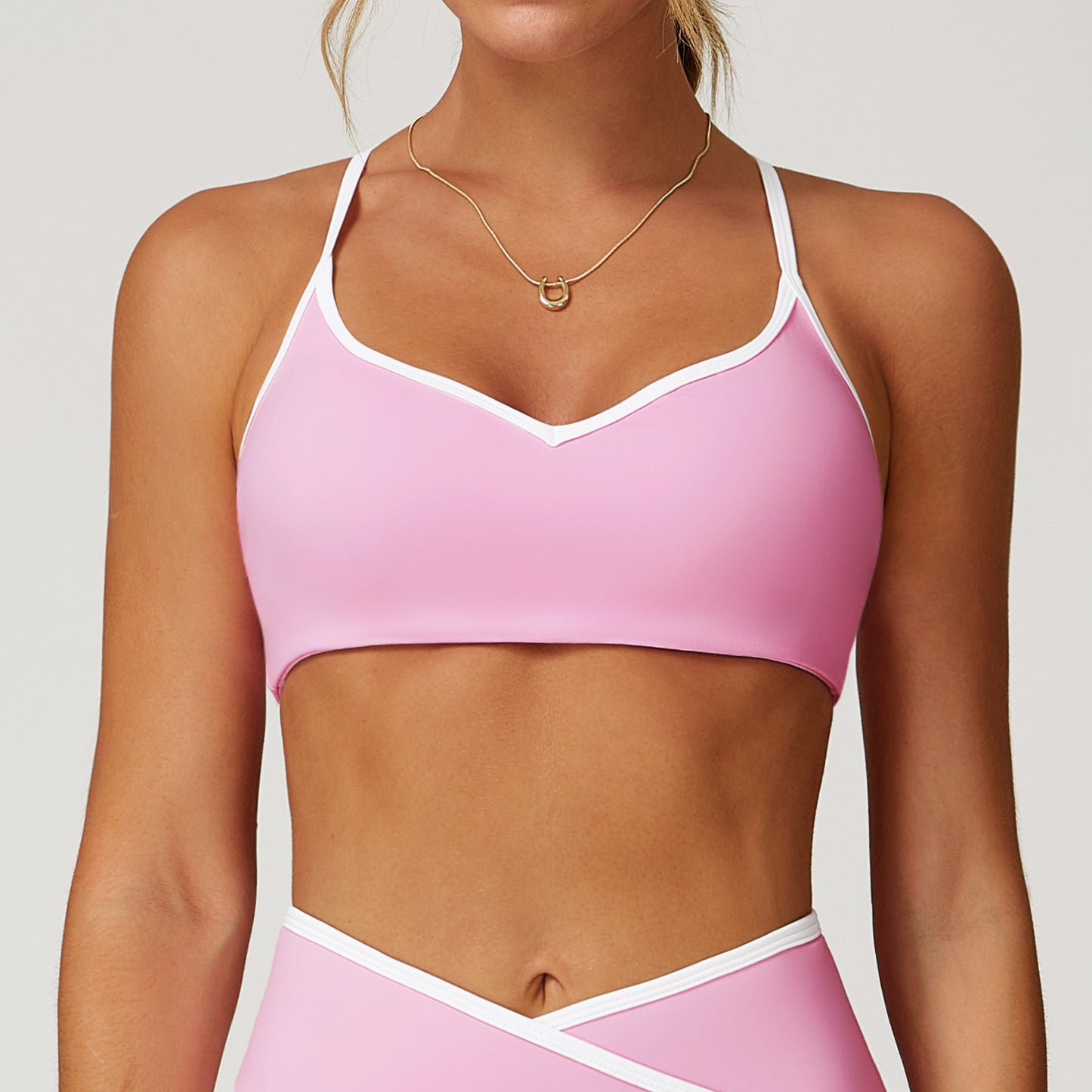 Nude Feel Yoga Bra Hollow-out Beauty Back Contrast Color Quick-drying