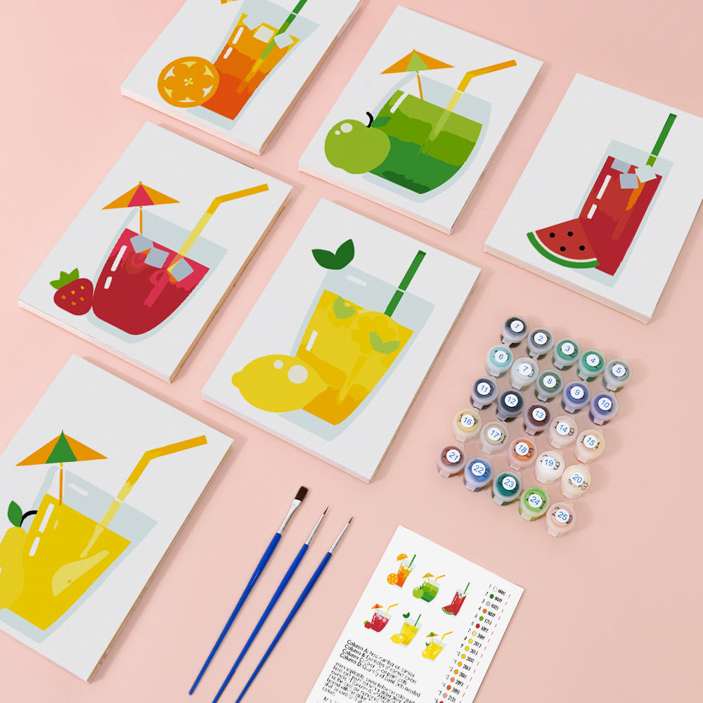 New Small Painting Set Foreign Trade Popular Style Landscape Flower Hand-painted Diy Digital Oil Painting Amazon FBA Global Hair