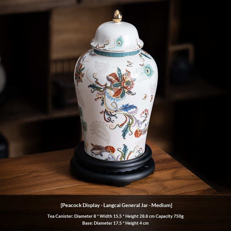 Enamel-color Generals Jar Ceramic Tea Canister