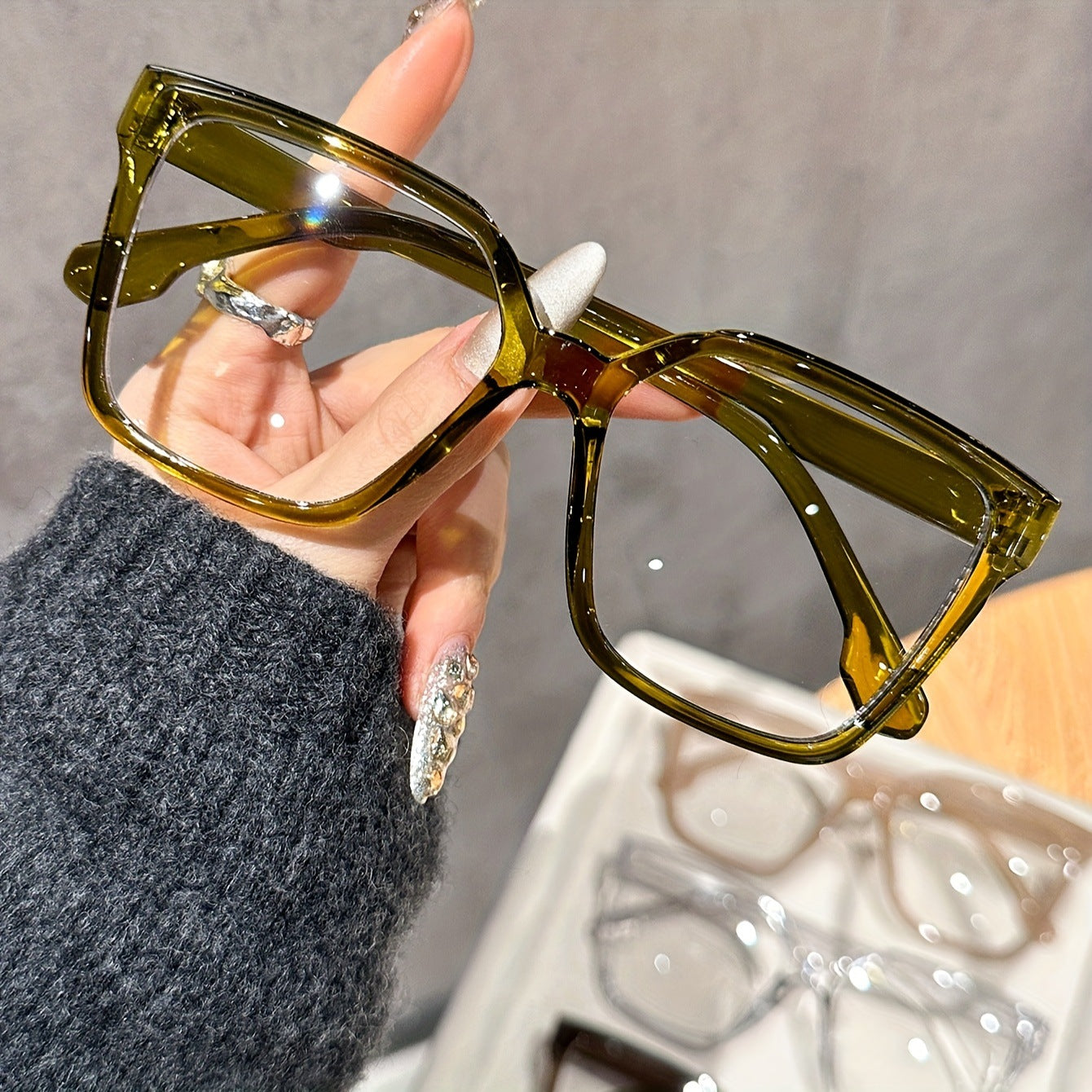 New Cross-border Korean-style Trendy Square-frame Glasses
