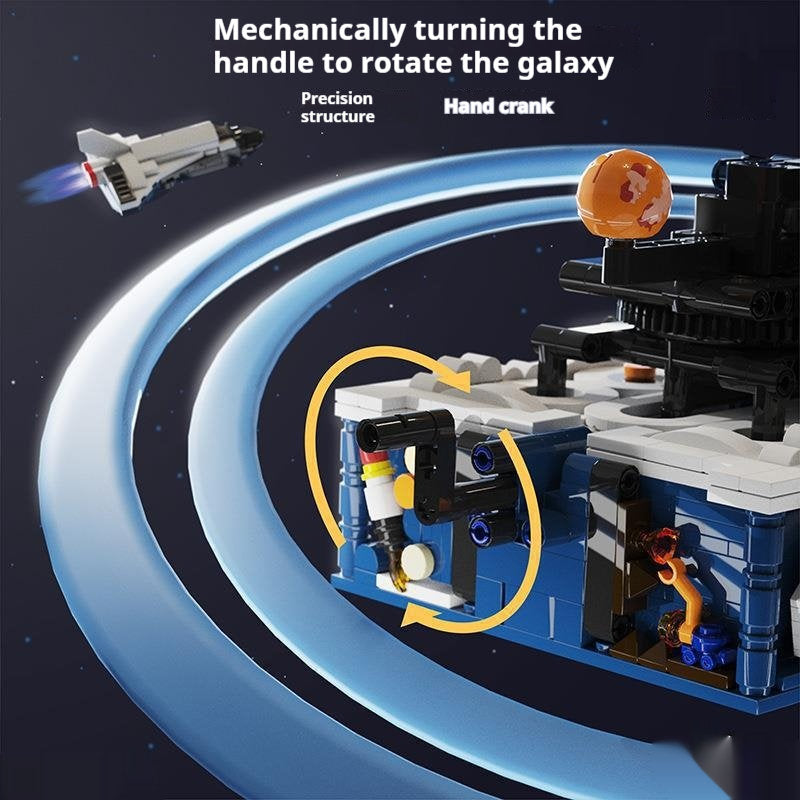 Rotating Solar System Space Model Assembling Small Particles Building Blocks Children's Toys