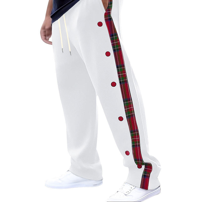 Mens Button-fly Casual Pants Straight-leg Outdoor Trousers For Men