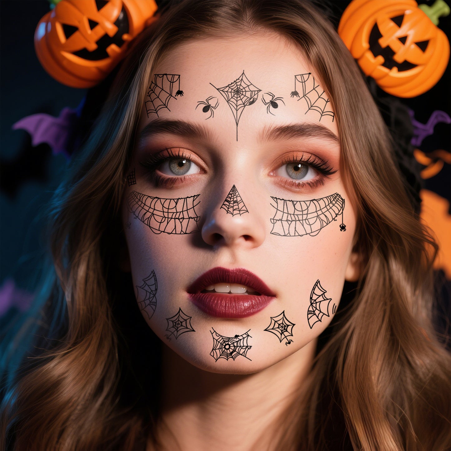 Spider Web Face Pasters Tattoo Sticker Waterproof Makeup Painted Tattoo Sticker