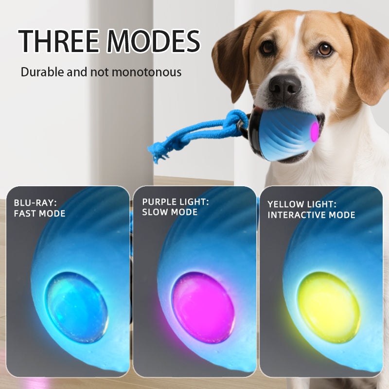 Smart Dog Cat Toy Ball Electronic Interactive Pet Toy Moving Ball Rope USB 3 Modes Automatic Moving Bouncing For Puppy Chew Products Pets Products