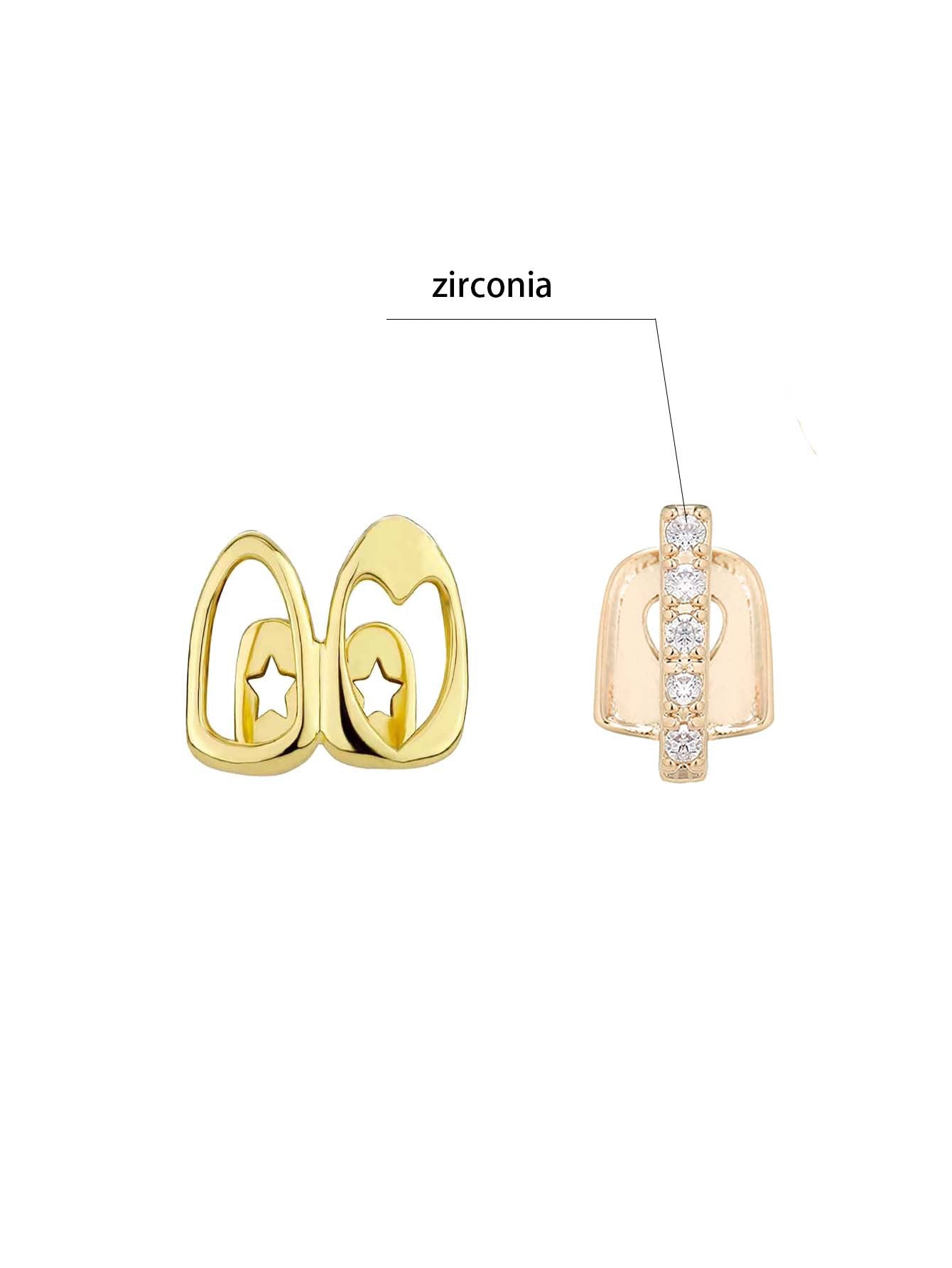 Hollow-out Love Double Fight Tooth Socket Daily Street Dazzling Accessories