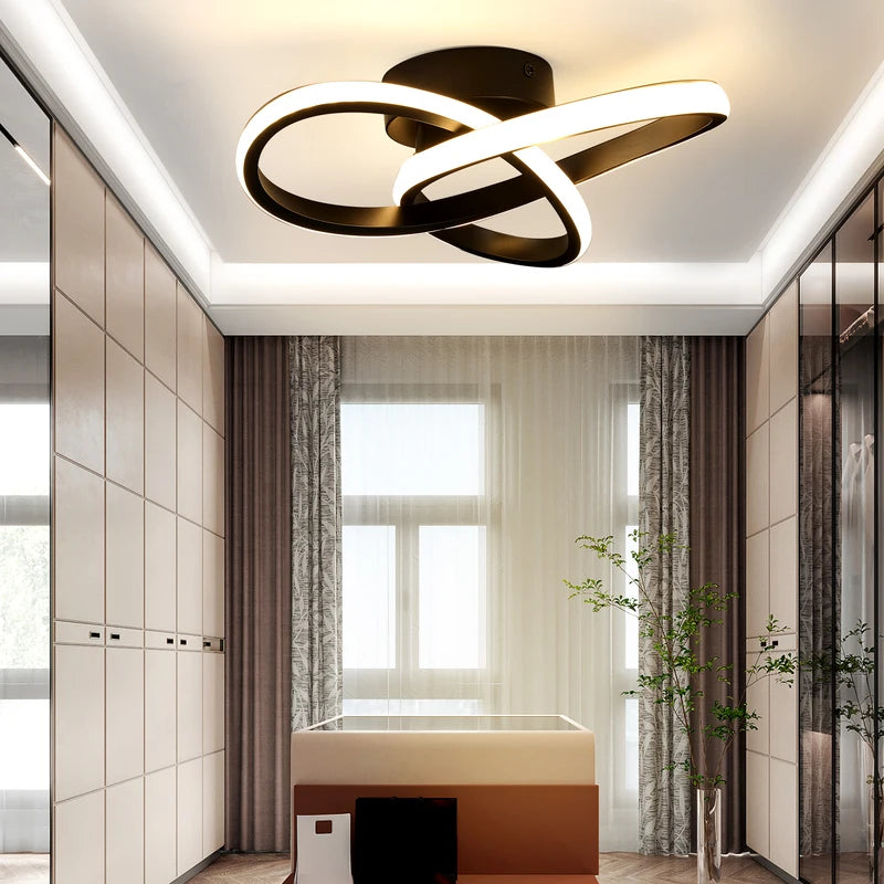 32W LED Ceiling Light 3-color Dimmable Curly Flower Design for Bathroom Living Room Kitchen Hallway Bedroom Modern Ceiling Lamp