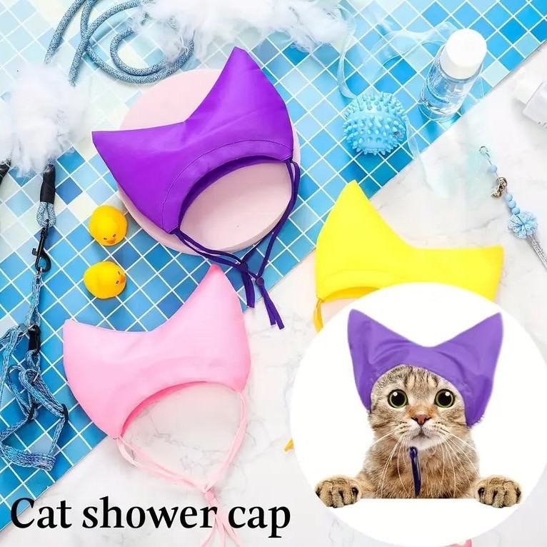 Cat And Dog Bathing Waterproof Ear-Protecting Shower Cap Pet Supplies