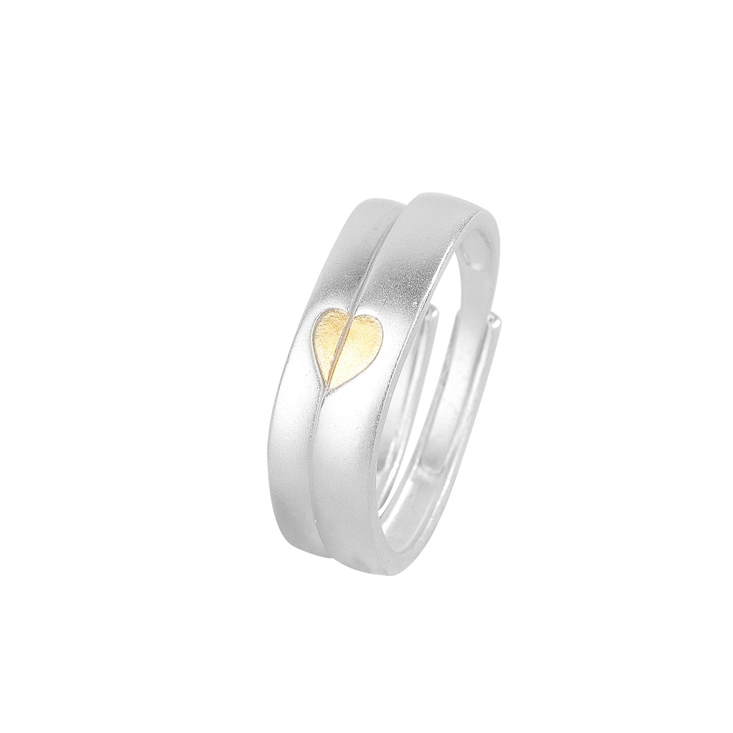 2pcs S999 Fine Silver Confession Couple Rings, Stylish Niche Matching Bands, Ideal Gift For Long-distance Lovers