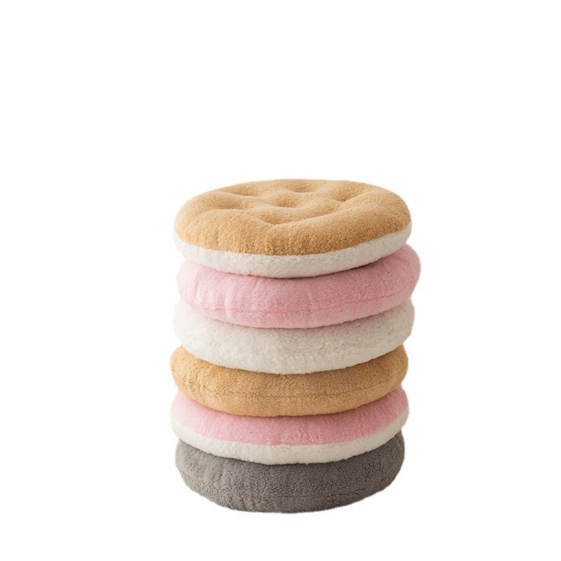 Thickened Winter Lambswool Seat Cushion Round Chair Pad Office Computer Chair