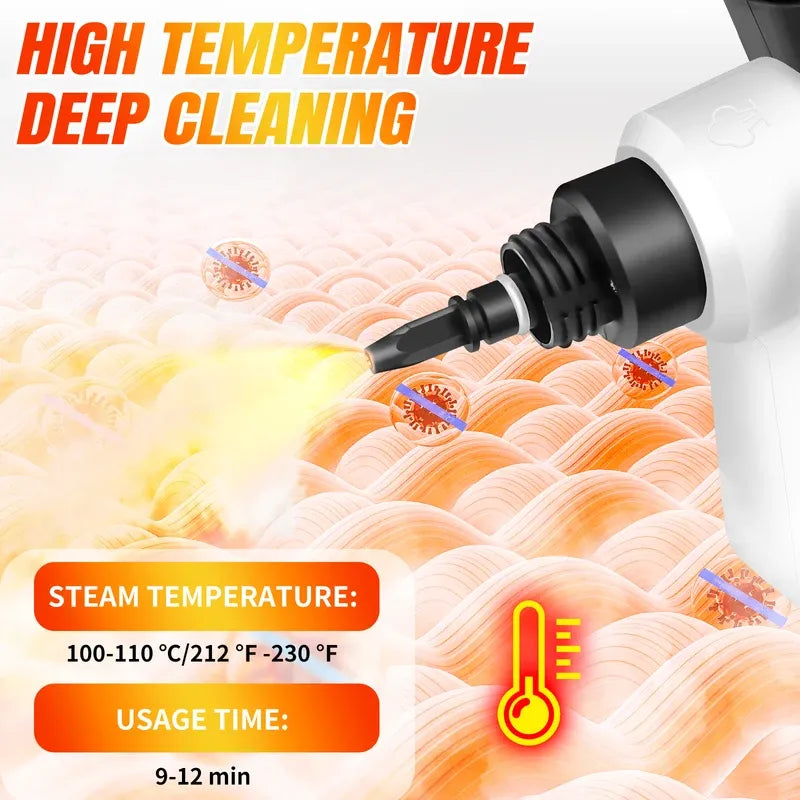 Handheld Steam Cleaner 1000W 400ml for Home, Office, Car, Cleans Couch, Floor, Tile, Window, and Removes Stubborn Dirt & Dust