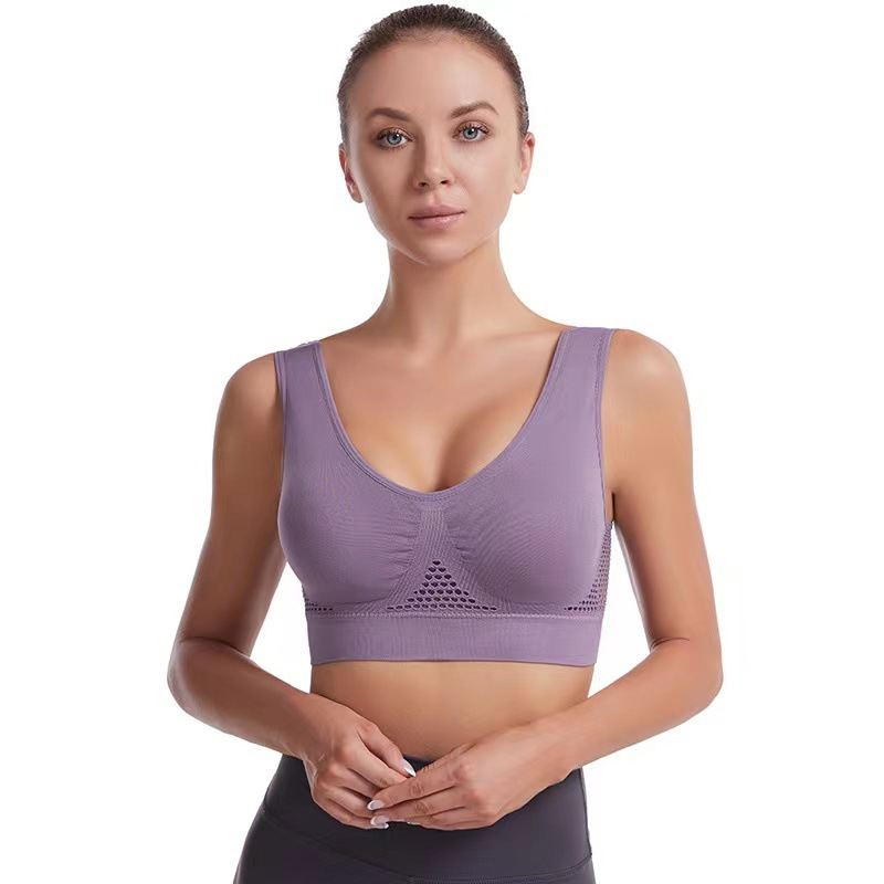 Mesh Hollow-out Breathable Hole Sports Bra Cross-border Yoga Running Exercise Underwear