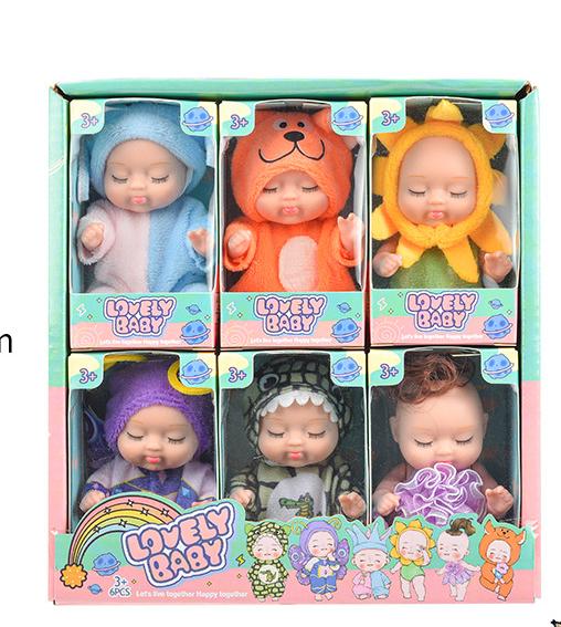 6 Newly Upgraded Sleeping Princess Dolls Girls' Toy Gift Box Set Adorable Princess Figures In Various Styles