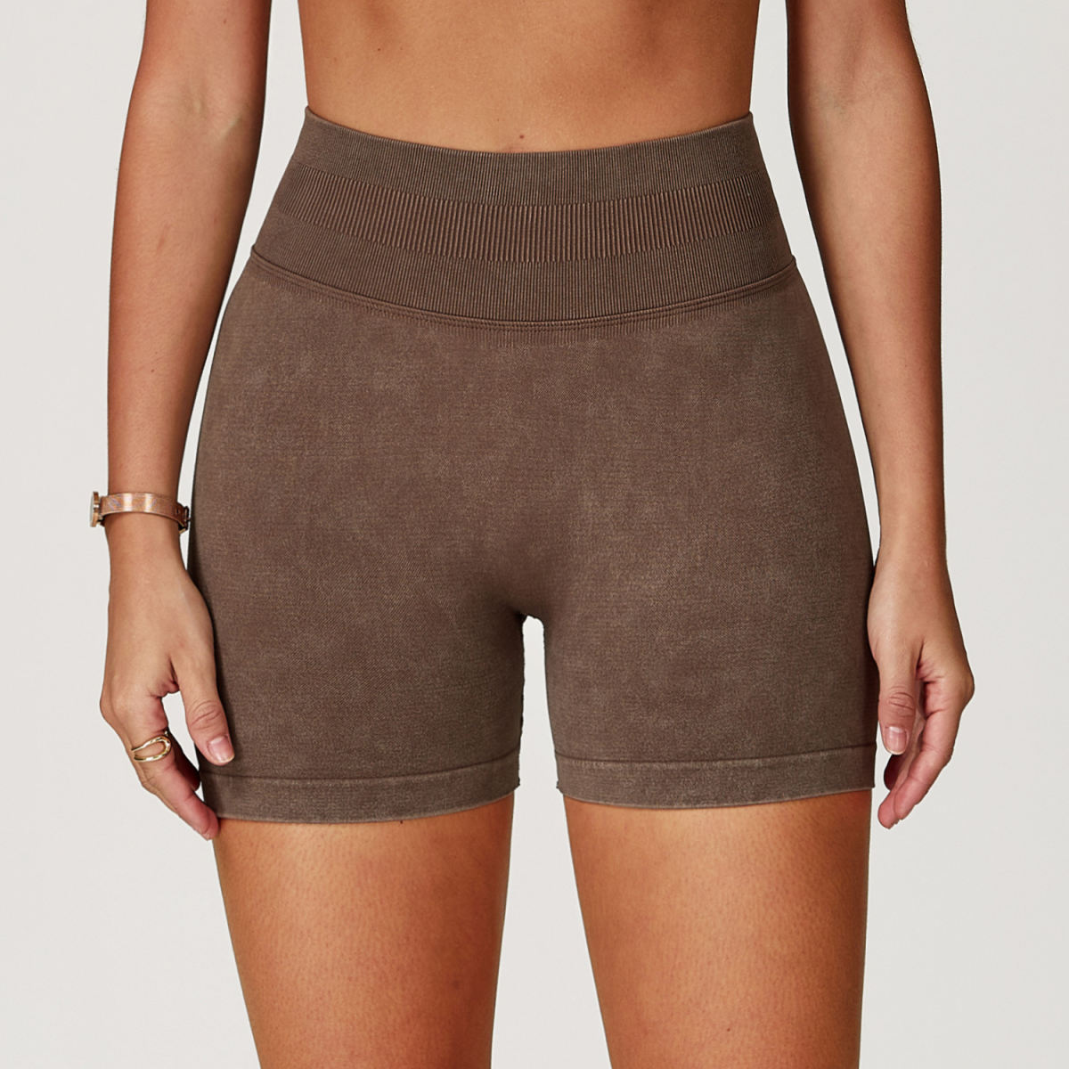 Cropped, Waist-cinching Yoga Shorts For Women