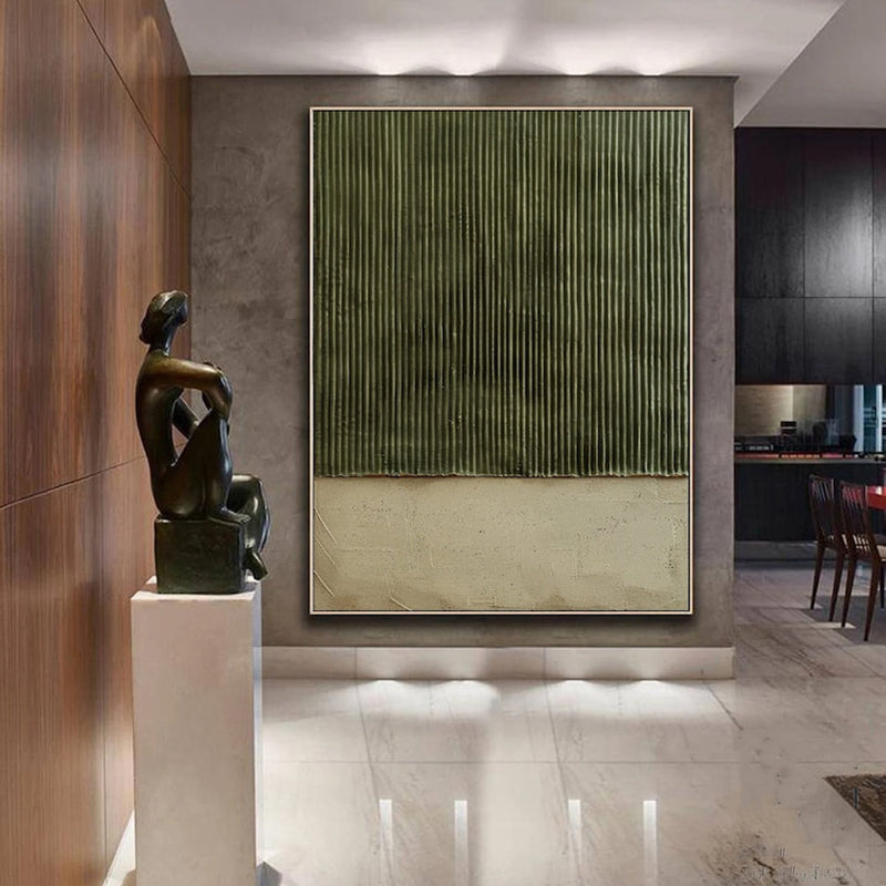 Hand-Painted Oil Painting Canvas Acrylic Modern Wall Art Green Modern Abstract Texture  Artwork Home Decoration For Bedroom Living Room Decor
