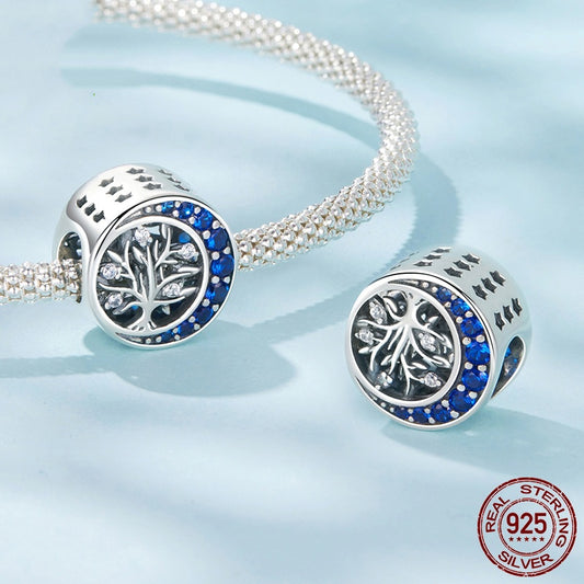 S925 Sterling Silver Moon Life Beaded Bracelet Beads Accessories