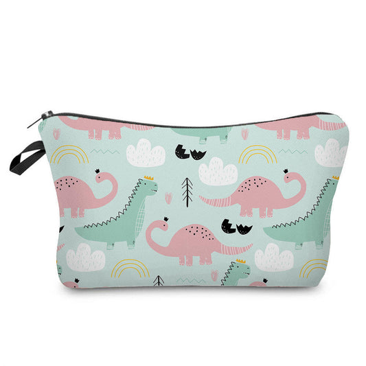 Cartoon Dinosaur Print Makeup Bag