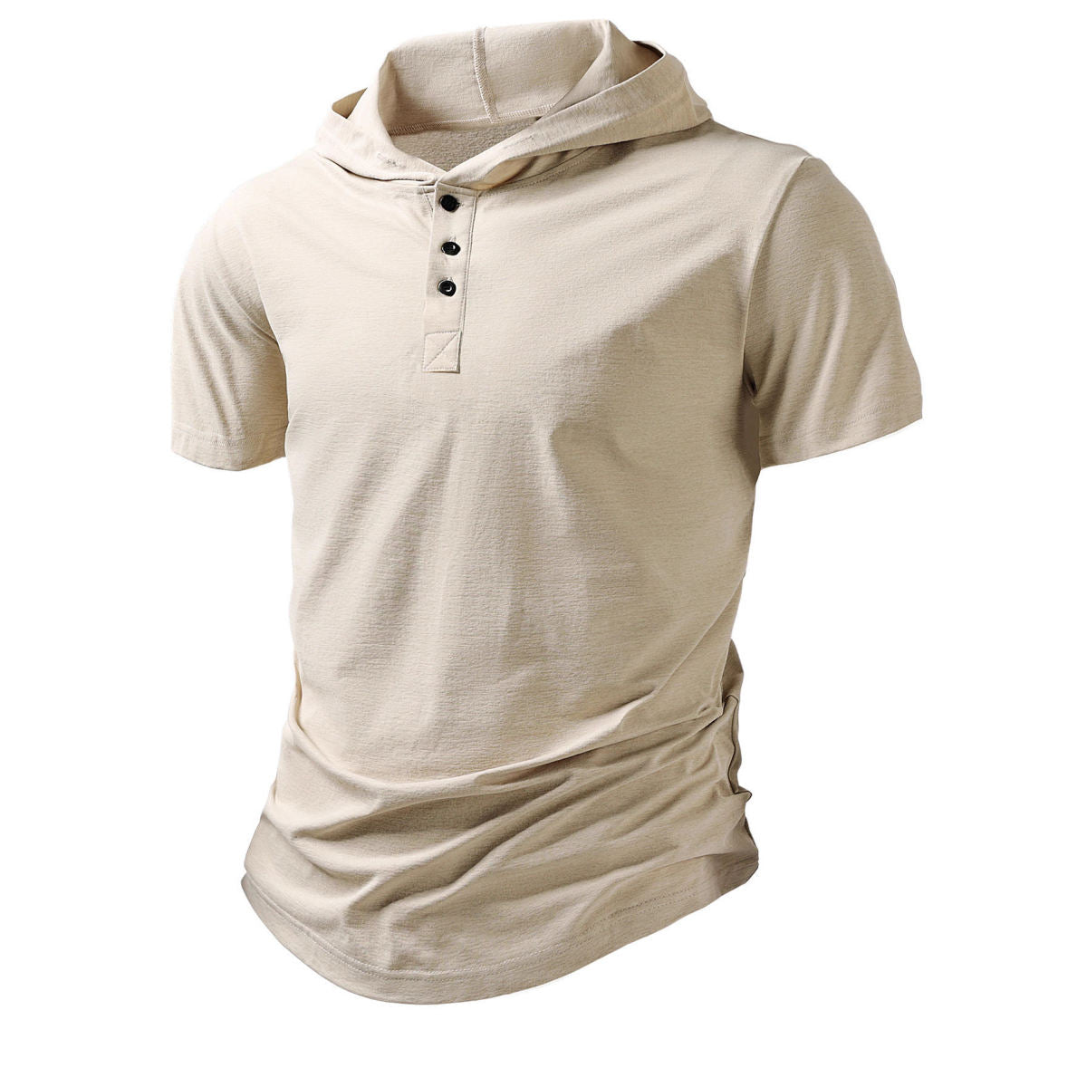 Mens Short-Sleeved Hoodie For Casual Sports And Fitness