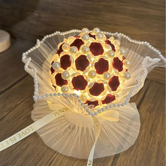 Handwoven DIY Rose Night Light Bouquet Gift