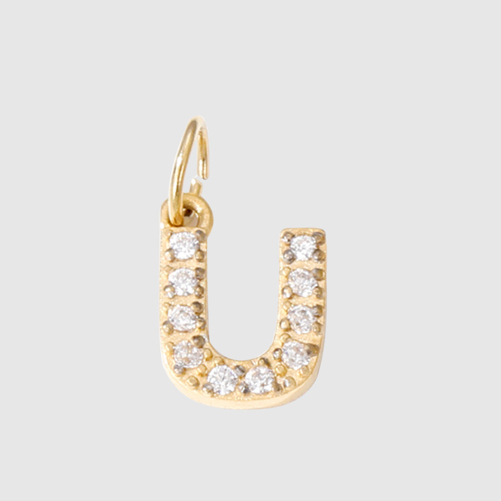 1 Piece 304 Stainless Steel Zircon Ion Plating 14K Gold Real Plated Letter Number Polished Stretch Adjustable Pendant DIY Jewelry Accessories