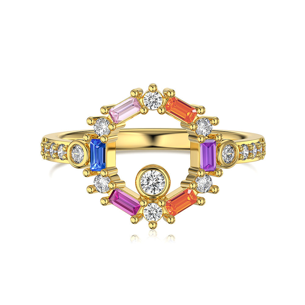 Women's Korean-style Light Luxury S925 Sterling Silver Ring Exquisite Geometric Ring