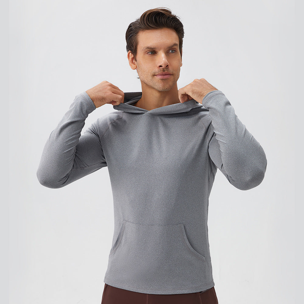 Mens AutumnWinter Moisture-Wicking  Quick-Drying Hooded Sweatshirt For Fitness And Sports