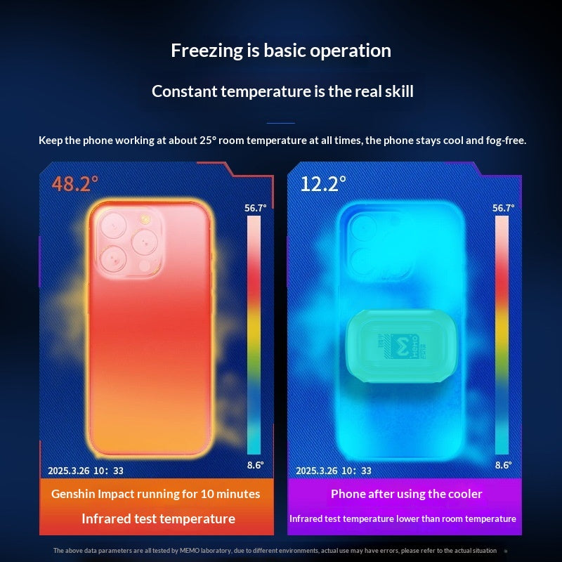 Smart Temperature-Control Magnetic Adsorption Digital Display Ice-Cooling Phone Cooler