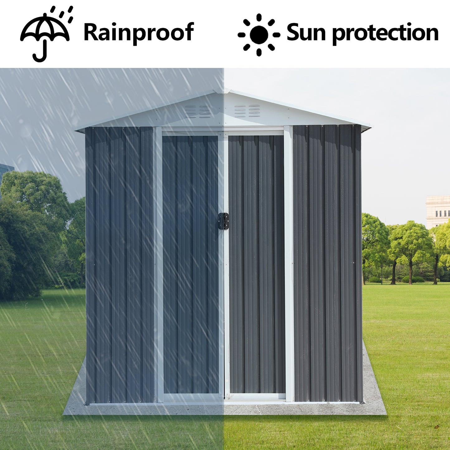 Outdoor Storage Sheds 6FTx4FT  Roof Grey