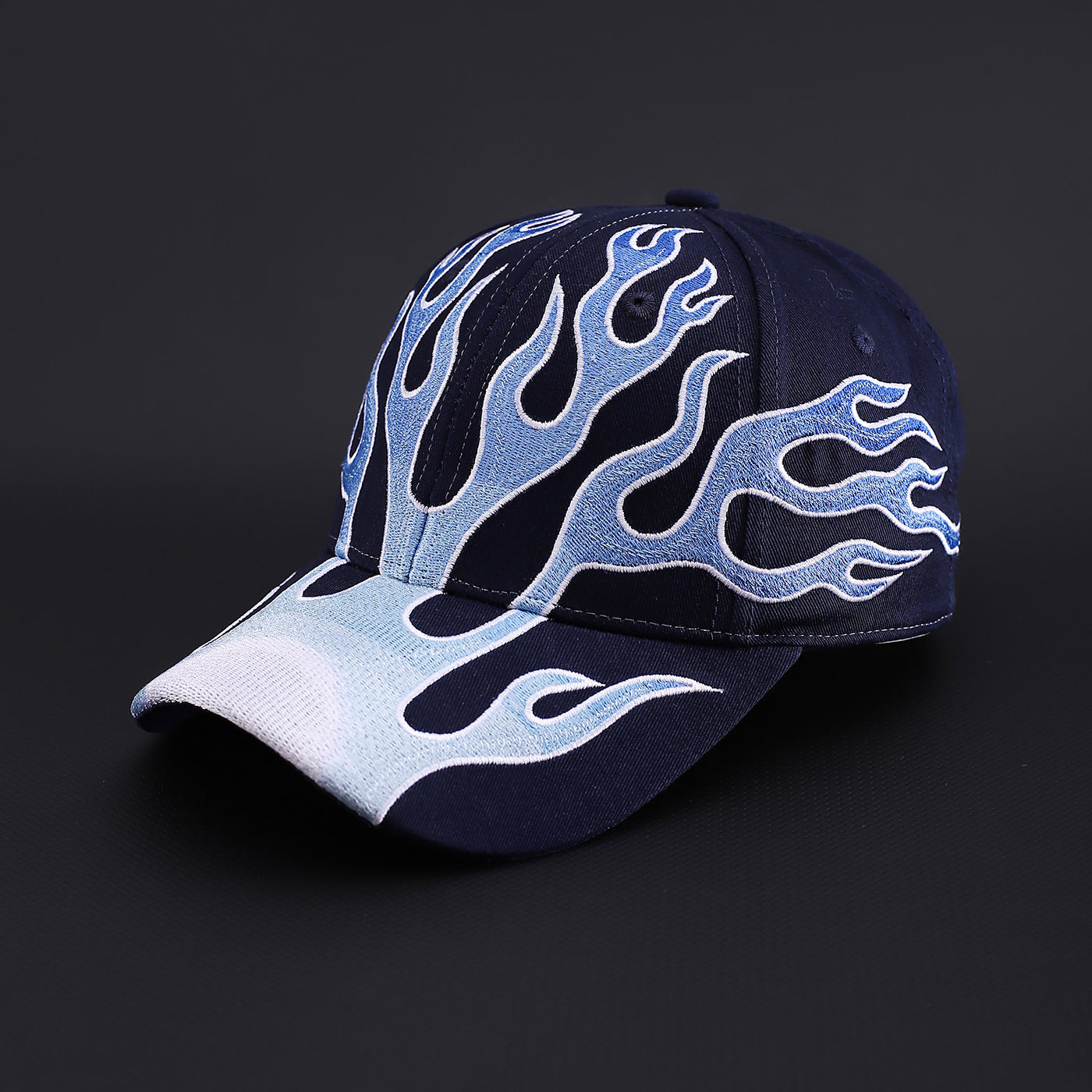 Men's And Women's Gradient Flame Fashion Trend Curved Eave Adjustable Baseball Cap Suitable For Music Festival Gatherings, Outdoor Wear, Daily Outings