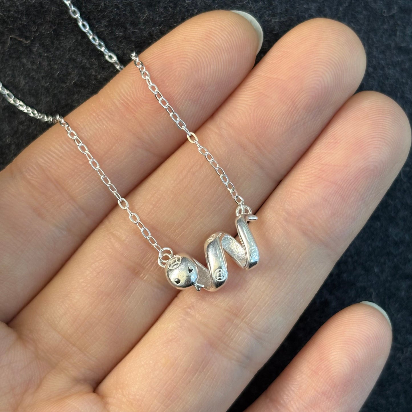 1pc 999 Sterling Silver Cute Snake Pendant Necklace, Sweet & Minimalist Style, Perfect For Daily, Dating & Gifting, Ideal Valentine's Gift