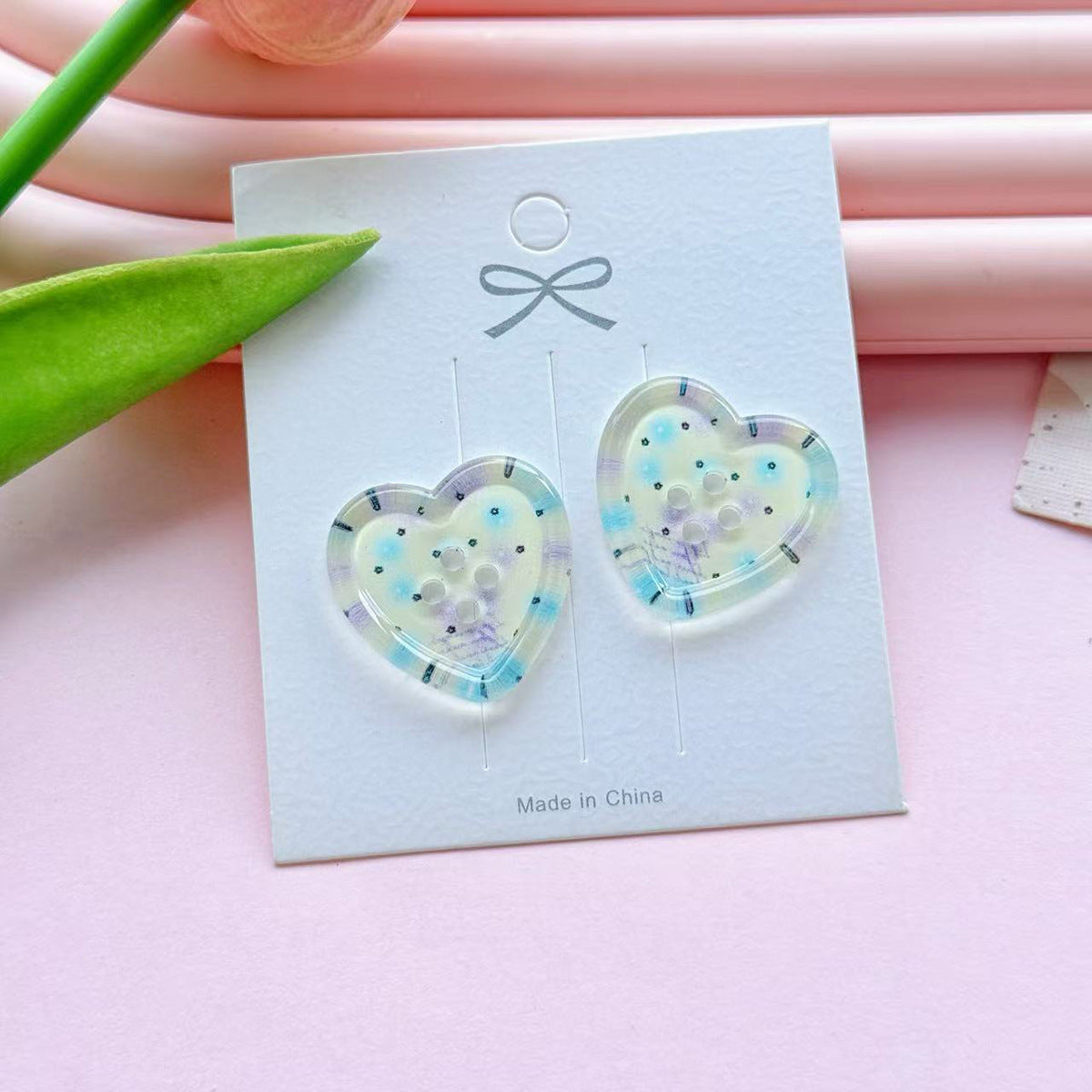 Four-hole Heart Button DIY Accessories