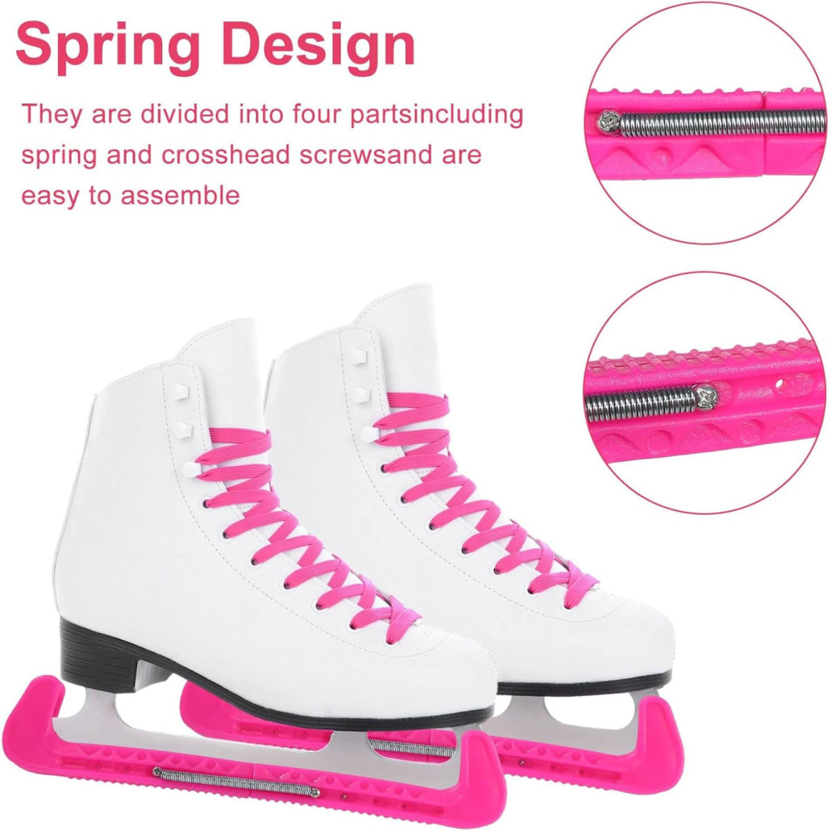 Practical Blade Guard For Ice Skates In Pink, Durable Blade Protection For Transport And Storage, Universal Blade Guard For Ice Hockey And Figure Skates—party Accessory Set