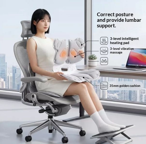 Smart Massage Lumbar Support Cushion Ergonomic Chair Seat And Posture Support