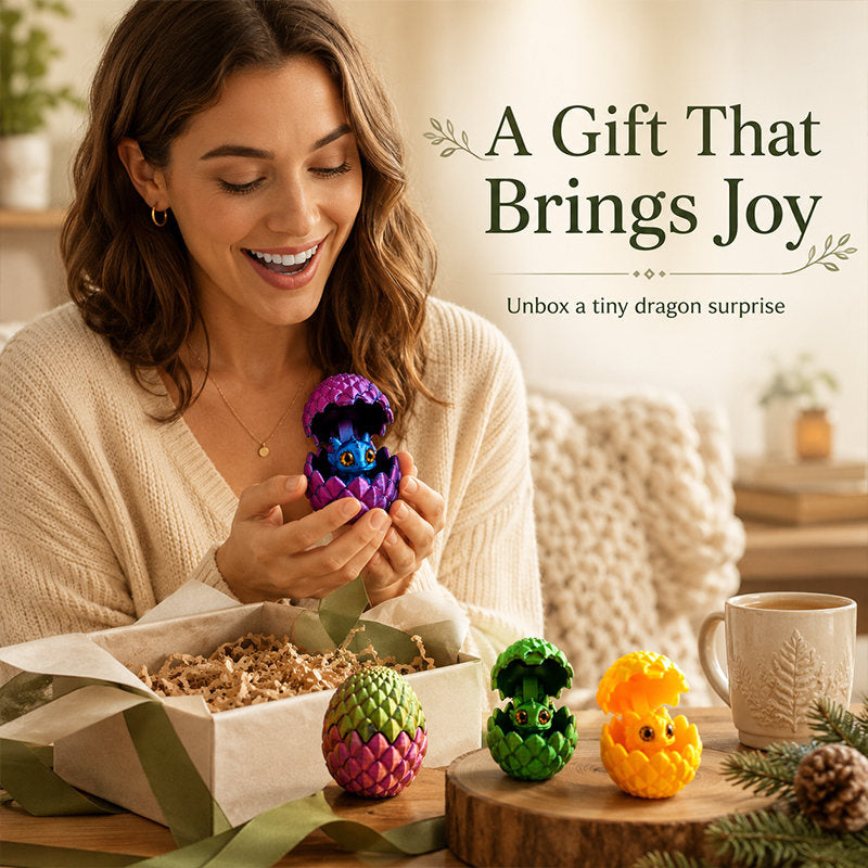 3D Printed Dragon Egg With Mini Dragon, Openable Scale Egg Shell Desktop Decor Collectible Ornament