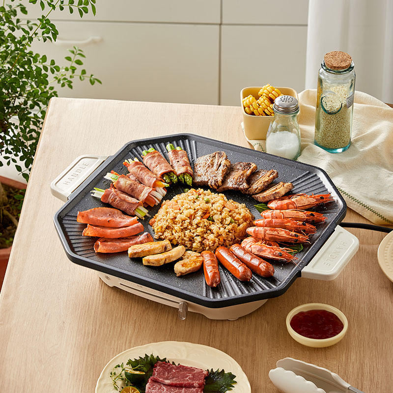 Household Non-Stick Electric Grill Korean-Style Smokeless BBQ Pan