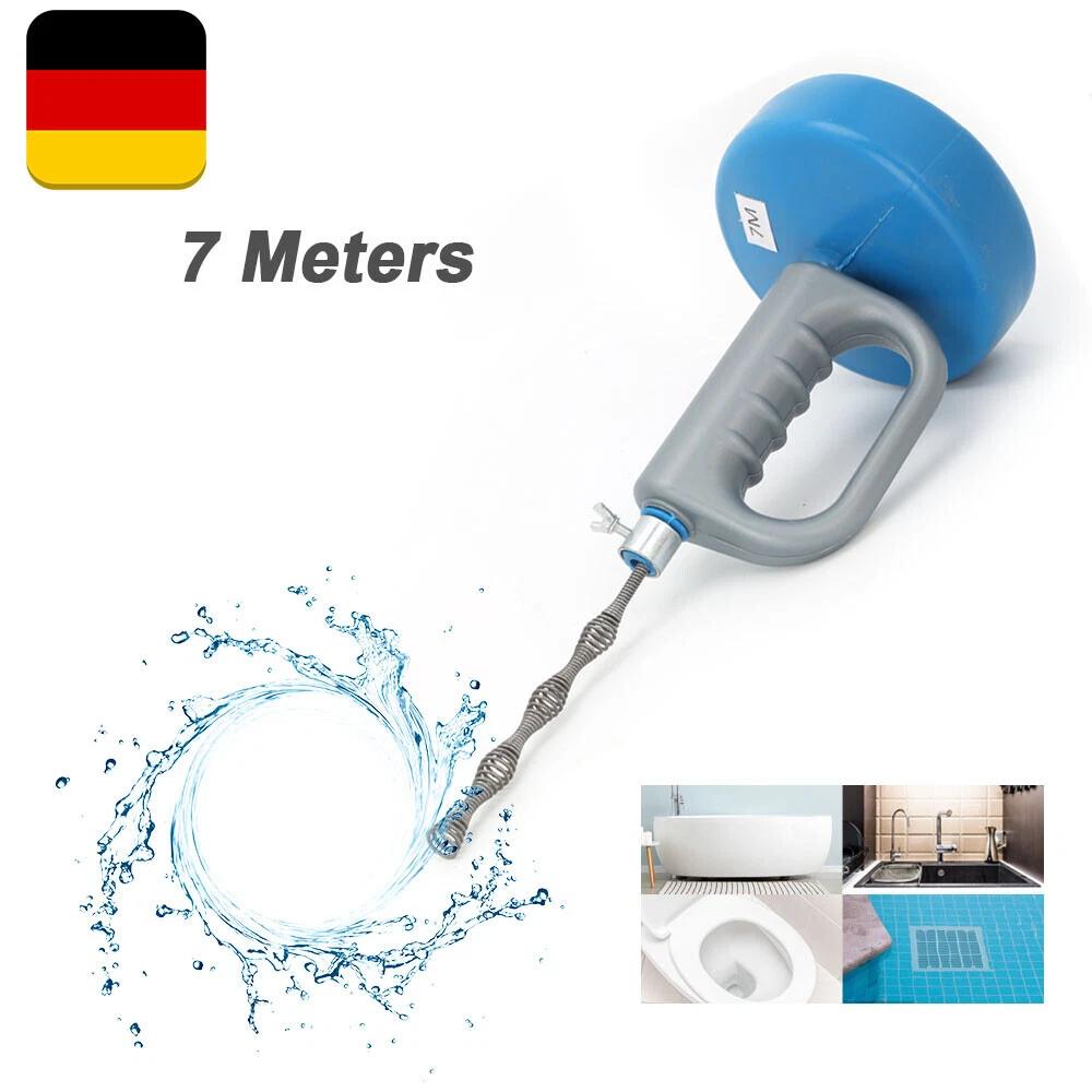 Support pan European shipping--7FT Heavy Duty Drain Snake Auger, Manual Hand Crank Drain Clog Remover Tool For Sink, Shower, Bathtub, Toilet, Hair Clog, Fast Unclogging, Professional Home Use