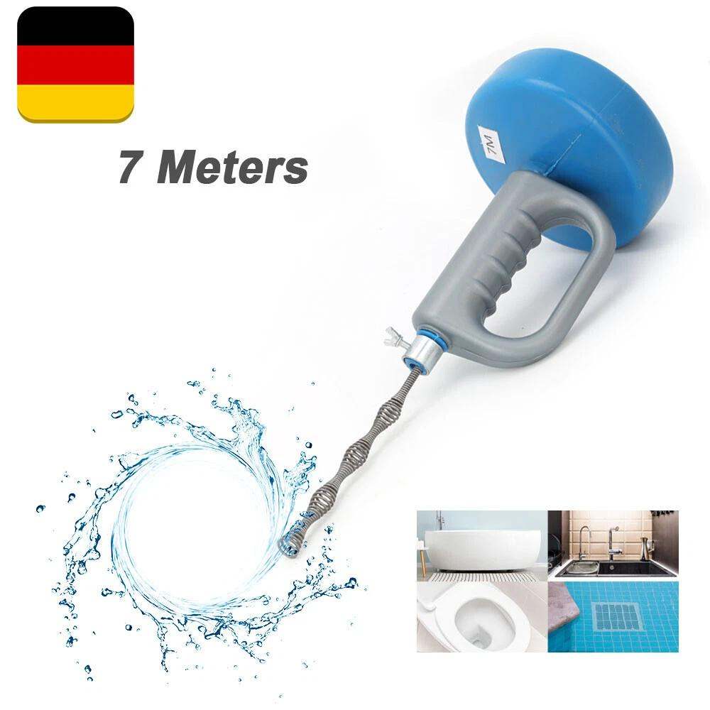 Support pan European shipping--7FT Heavy Duty Drain Snake Auger, Manual Hand Crank Drain Clog Remover Tool For Sink, Shower, Bathtub, Toilet, Hair Clog, Fast Unclogging, Professional Home Use