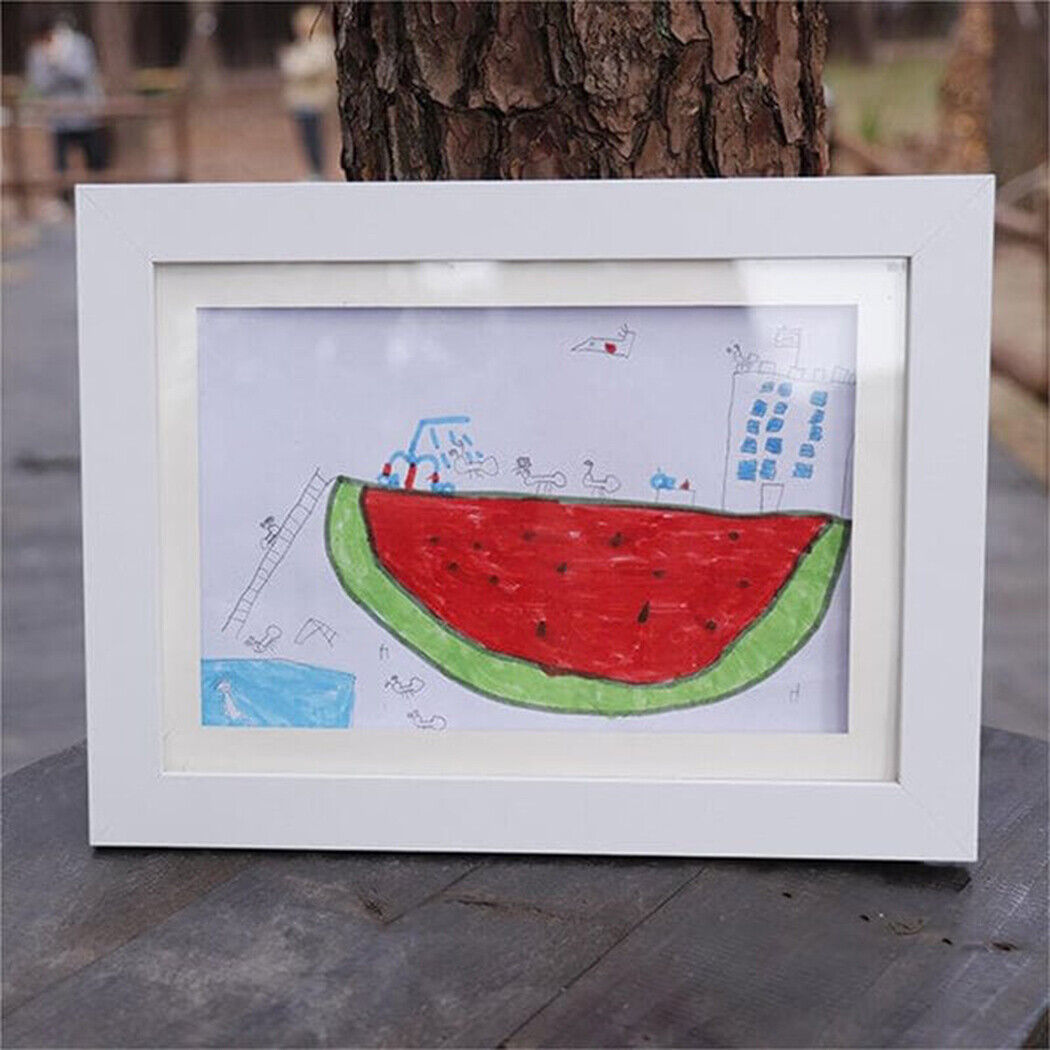 A4 Art Display Frame Kids Frames Photo Picture Crafts Drawing Storage Xmas Gifts-white