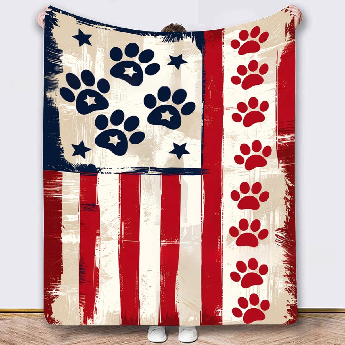 Independence Day Themed Flannel Thickened Warming Blanket For Home And Office