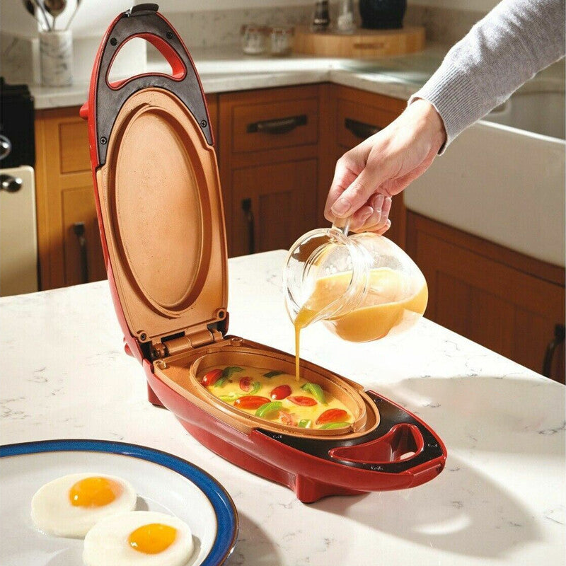 Kitchen Ceramic Non Stick Copper Infused Healthy No Oil Grill Omelette Maker C