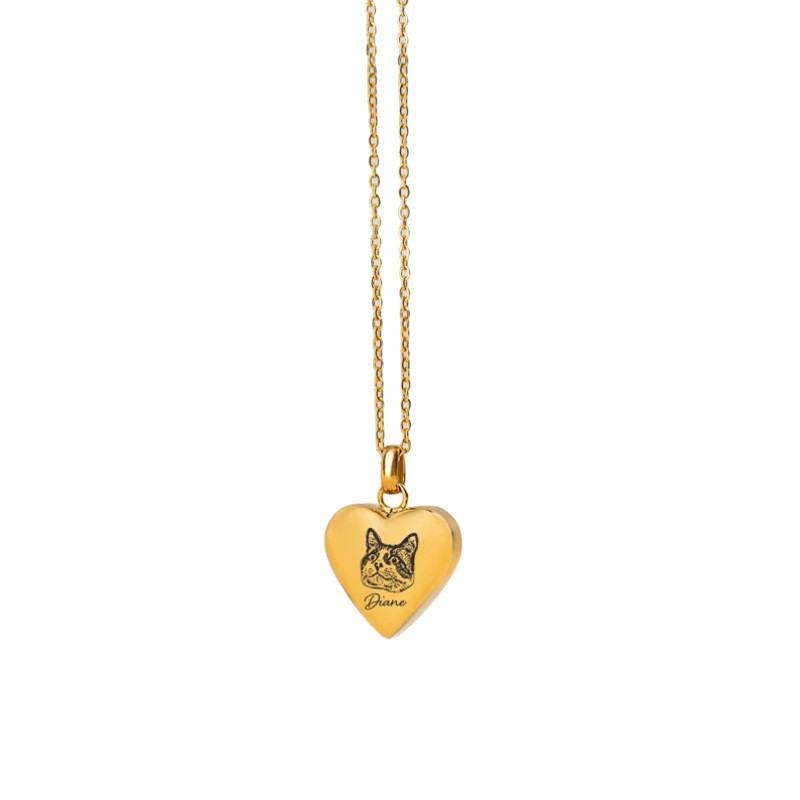 Stainless Steel Engraved Pet Photo Necklace