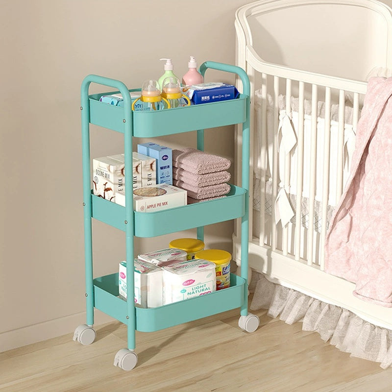 3-Tier Trolley On Wheels - Storage Cart For Kitchen, Beauty Salon, Bedroom, Bathroom And Office - Multi-Functional Mobile Storage Cart